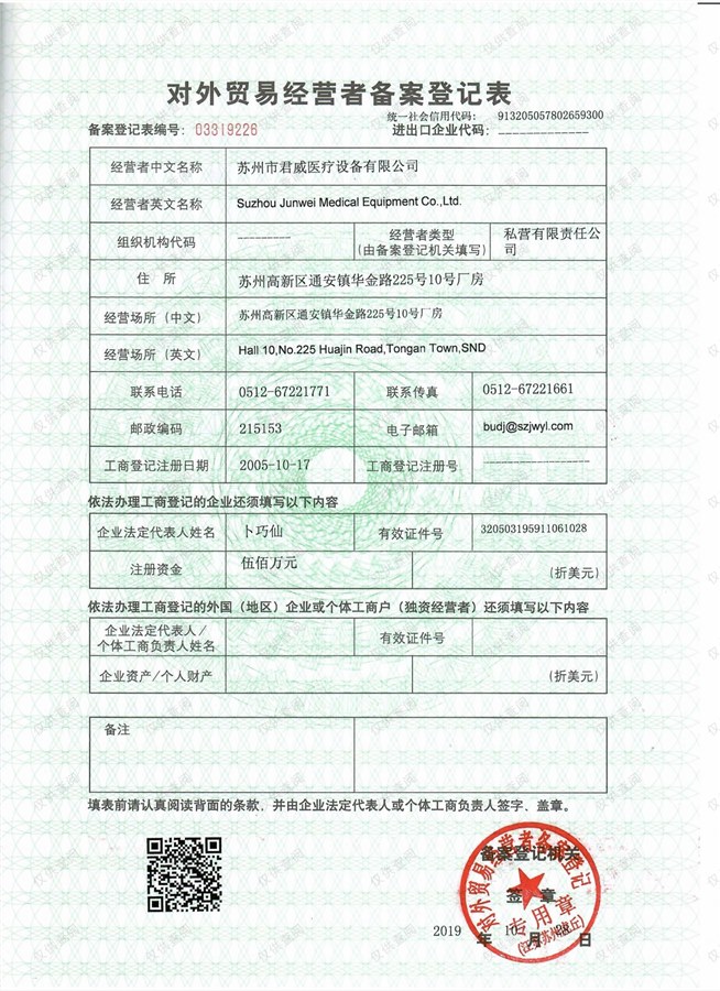 对外贸易经营者备案